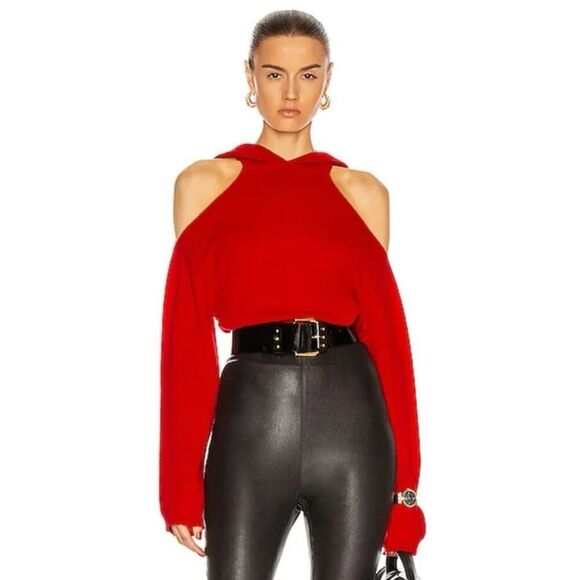 RTA Sweaters - RTA Juno 100% Cashmere Hoodie - Red - Size Small